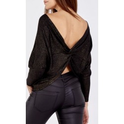 Gold Shimmer Open Back Top